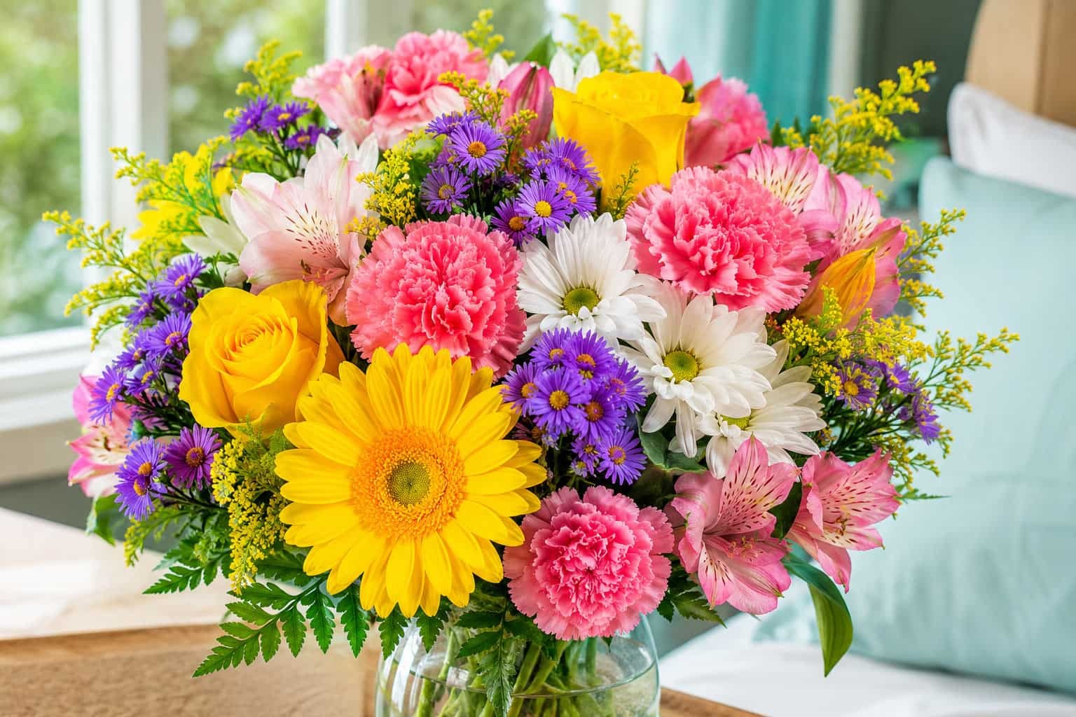 Beautiful flower in a glass vase.