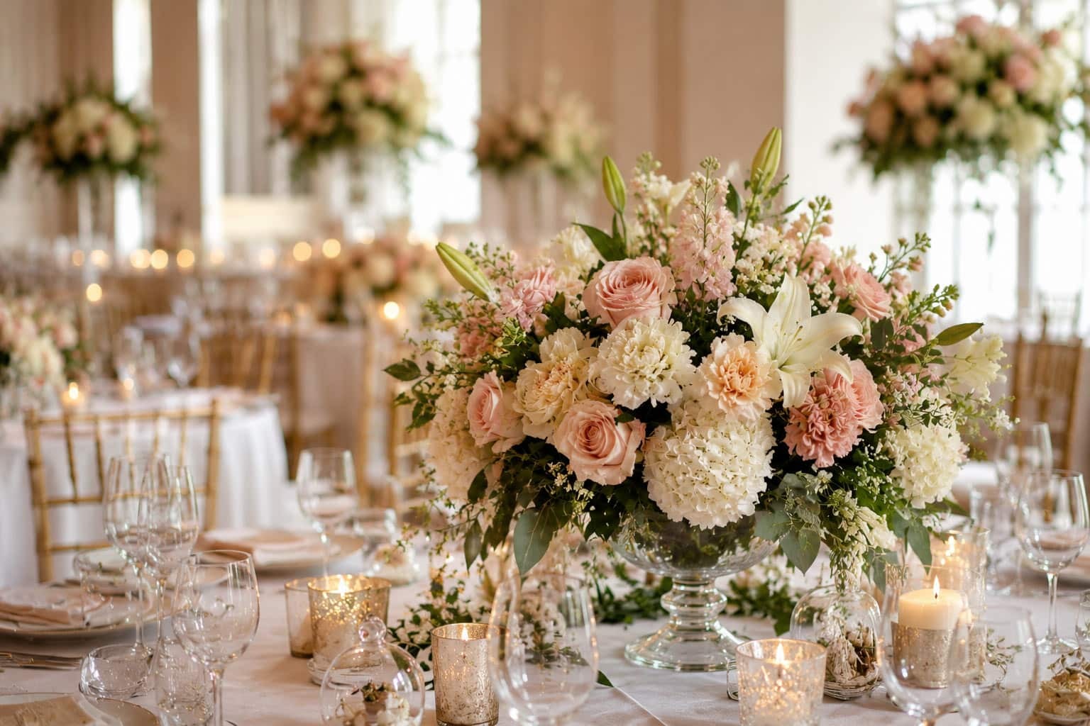 Flower arrangement design for wedding celebrations